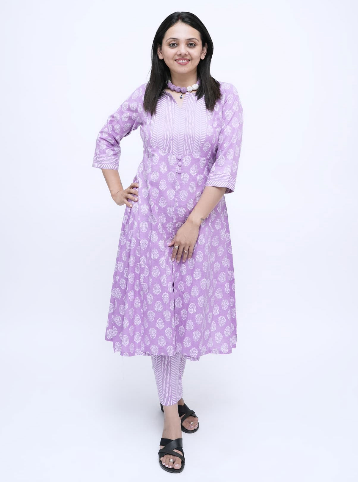 Lavender Bliss Cotton Kurta Set